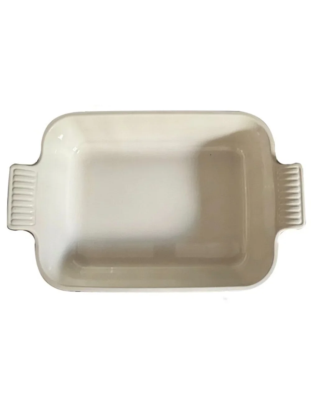 LE CREUSET Heritage Stoneware Rectangular Baking Dish 4-Qt Pan in Nectar NEW
